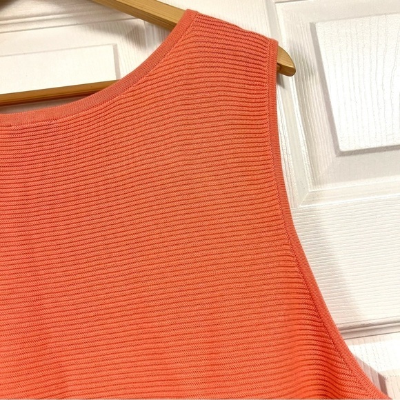 NWT TALBOTS Plus 3X knit sweater top orange micro stripes comfy thick tunic - Picture 9 of 10
